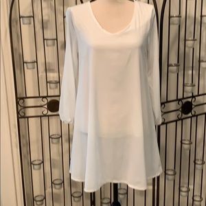 Lined cold shoulder white blouse